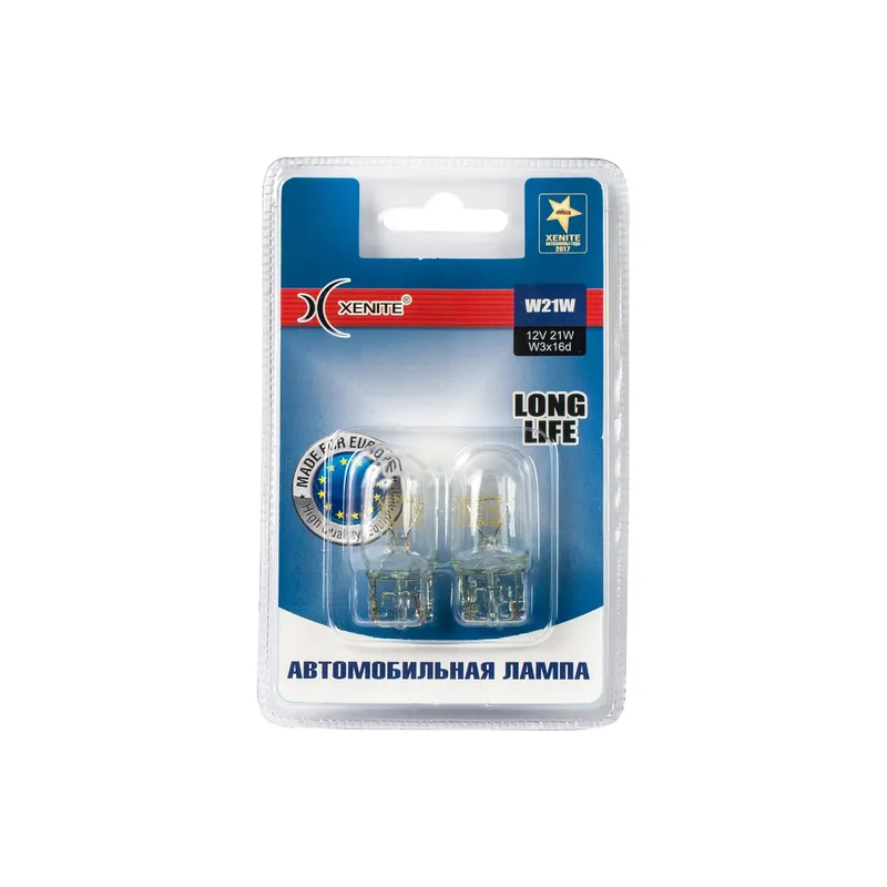 Лампа накаливания W21W W3x16d 12v 21w (2шт) XENITE 1007115