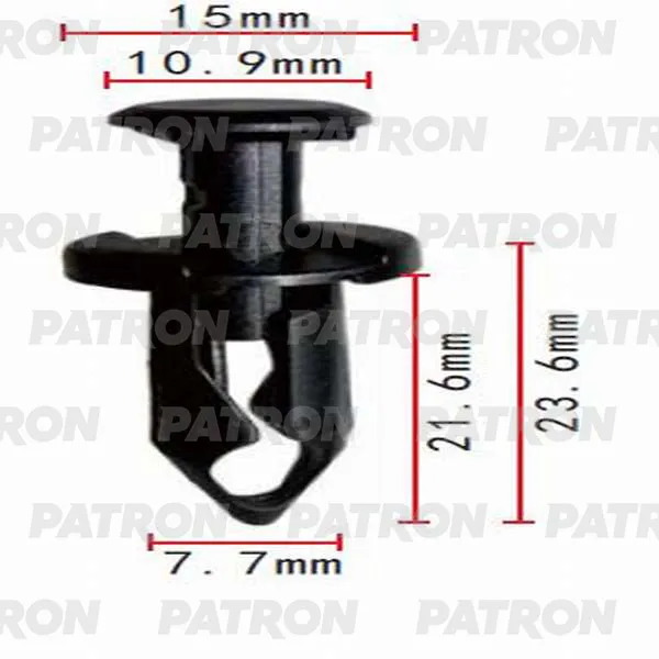 Клипса пластмассовая Ford, GM применяемость: брызговики, подкрылки. реш PATRON P37-0063