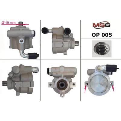 Насос гидроусилителя руля  OPEL OMEGA B (25_, 26_, 27_) 94-03,OMEGA B универсал (21_, 22_, 23_) 94-0 MSG OP 005