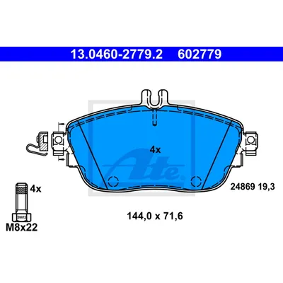 Колодки передние MB A-W176 / B-W242/W246 / CLA-C117/X117 / GLA-X156 ATE 13-0460-2779-2