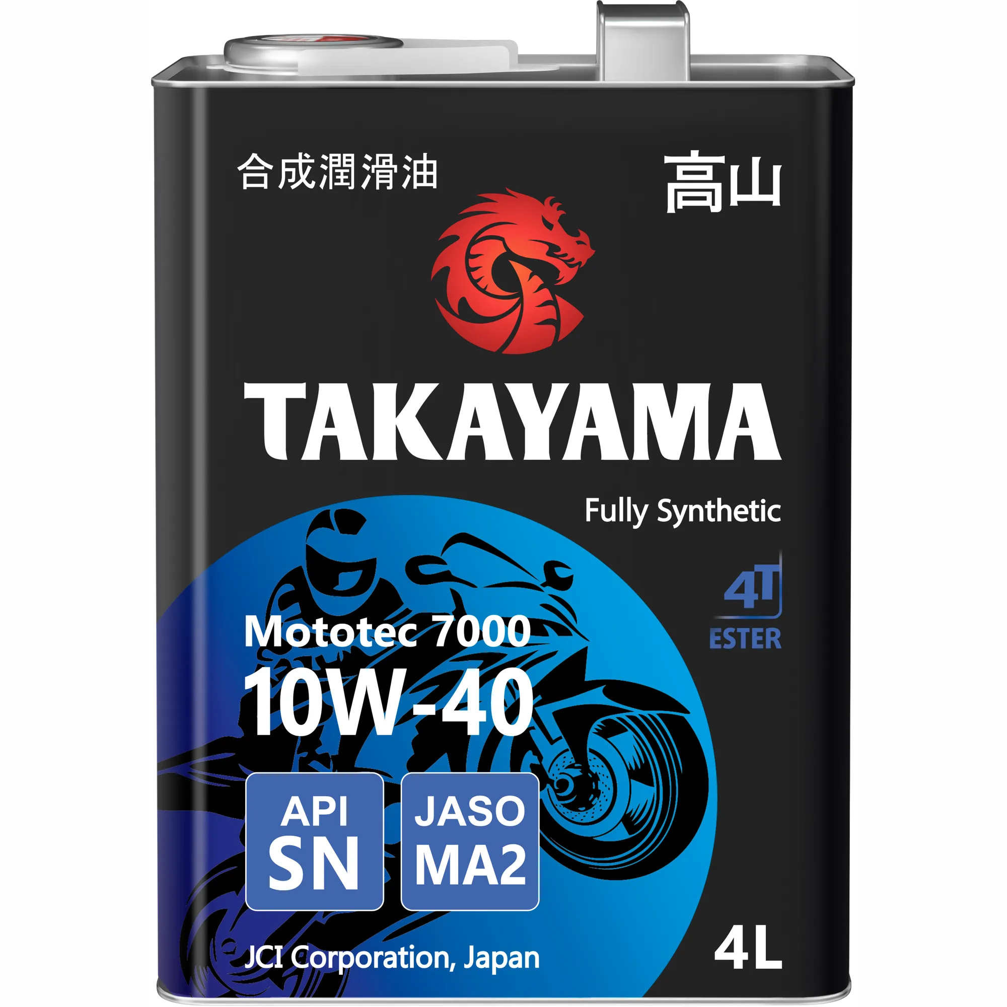 Масло моторное Takayama Mototec 7000 4T 10W-40 SN MA-2 синтетика 4л 605581