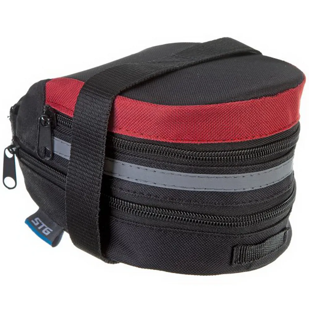 Велосумка STG 13014 под седло,черная/красная. Novatrack Х83841