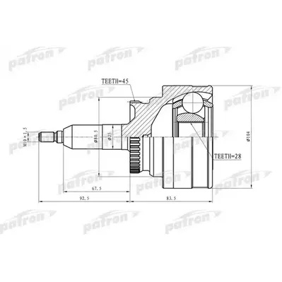 ШРУС наружн FORD: EXPEDITION 03-05, F-150 03-05 \ LINCO PATRON PCV8748