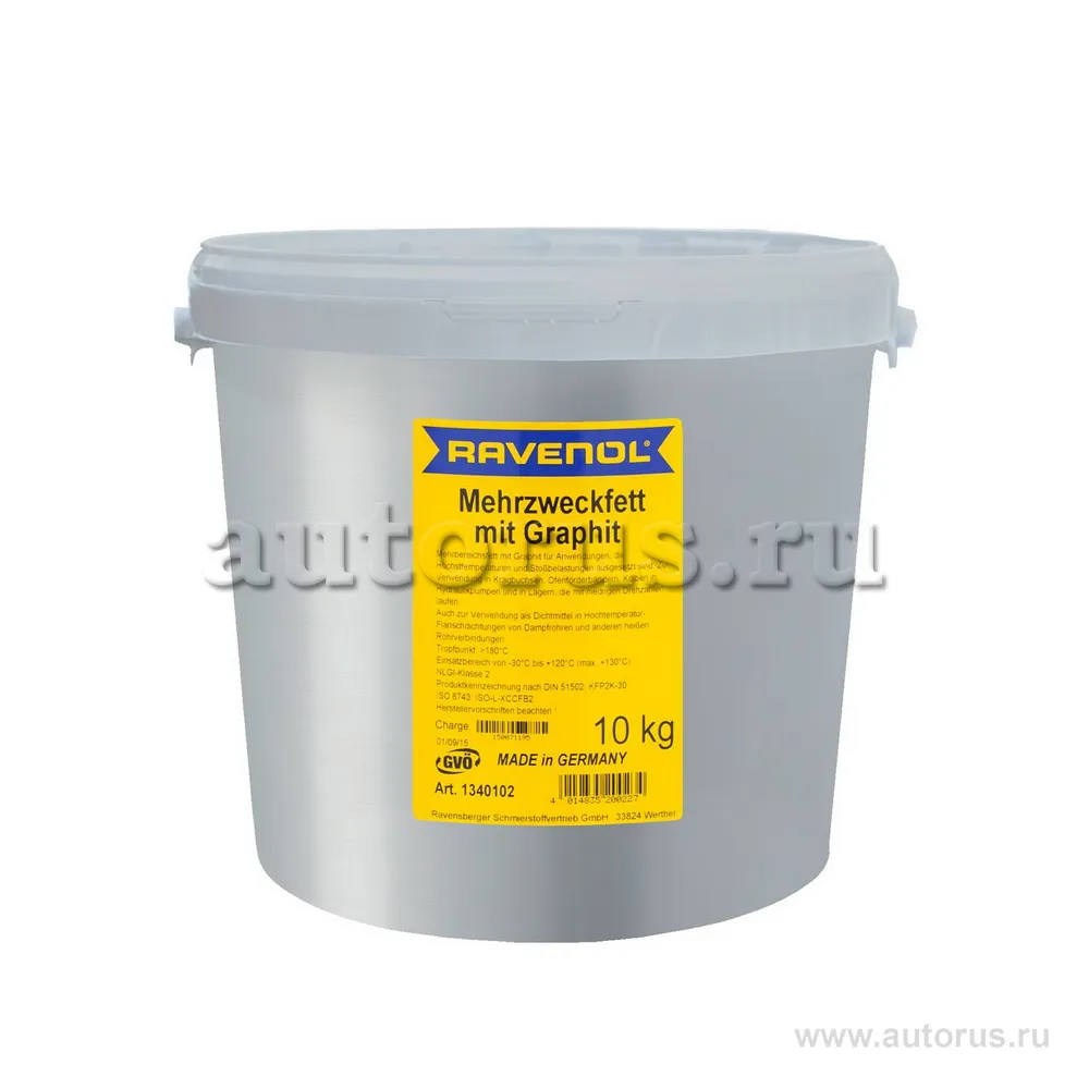 Смазка с графитом RAVENOL Mehrzweckfett m. Graphit (10кг) 1340102-010 (4014835200227)