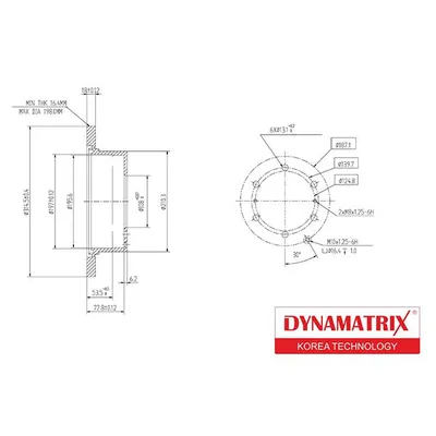 Диск тормозной MITSUBISHI L 400 96-, PAJERO II 90-00, PAJERO SPORT 98-, SPACE GEAR 95-00, DYNAMATRIX-KOREA DBD715