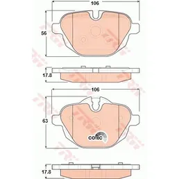 Колодки задние BMW 5-Serie (F10/F11)/X3(F25) all 10-> TRW GDB1840