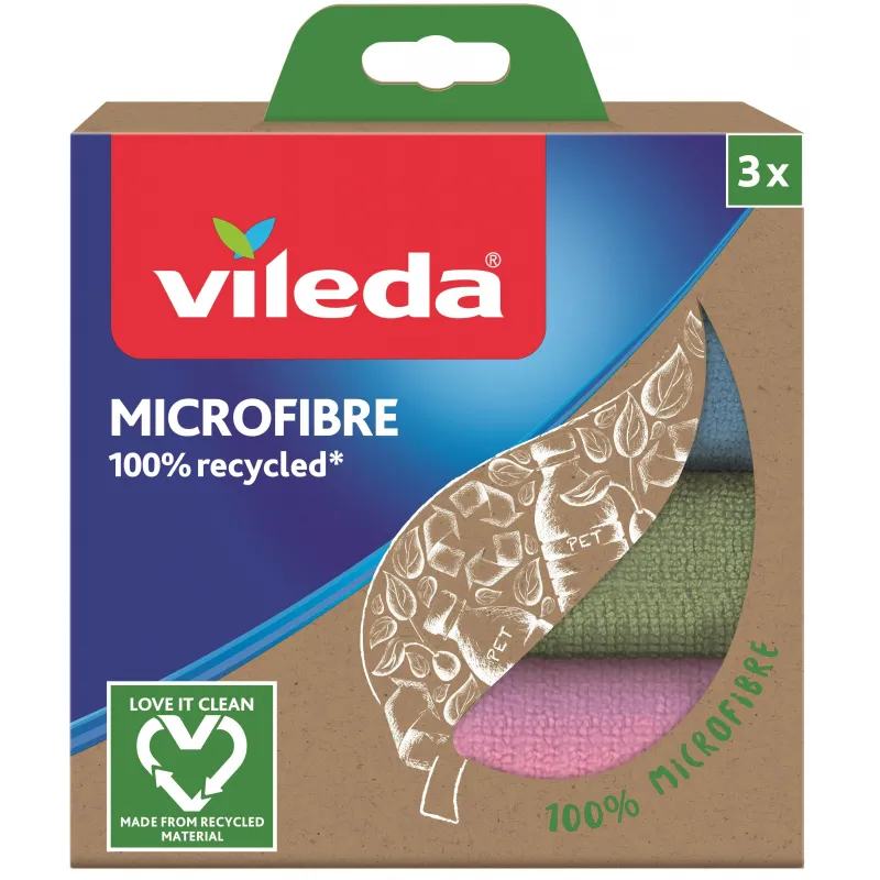 Салфетки хозяйственные Vileda из микрофибры 100 Эко 3шт/уп 1508313