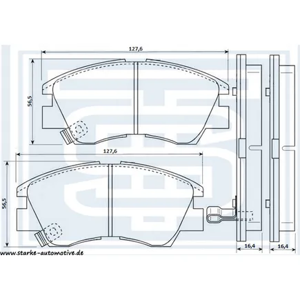 Колодки тормозные перед. MITSUBISHI L200 / L300 / PAJERO I STARKE 179-905