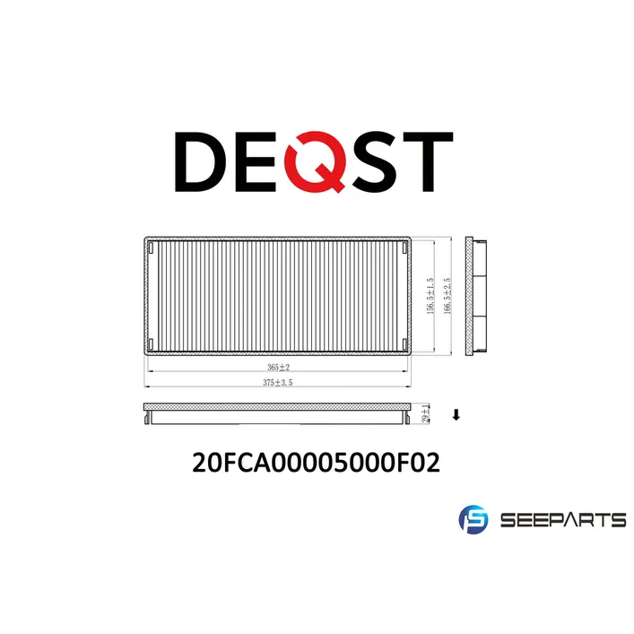 Фильтр салонный MERCEDES Sprinter 2-t/3-t/4-t/5-t 95-06; VW LT 28- DEQST 20fca00005000