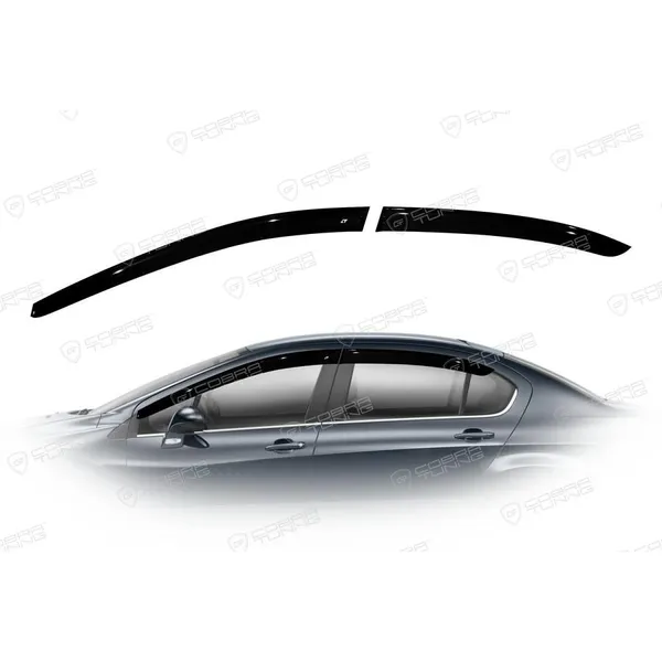 Дефлектора на окна Peugeot 408 Sd 2012EuroStandard деф.окон Cobra Tuning PE11412