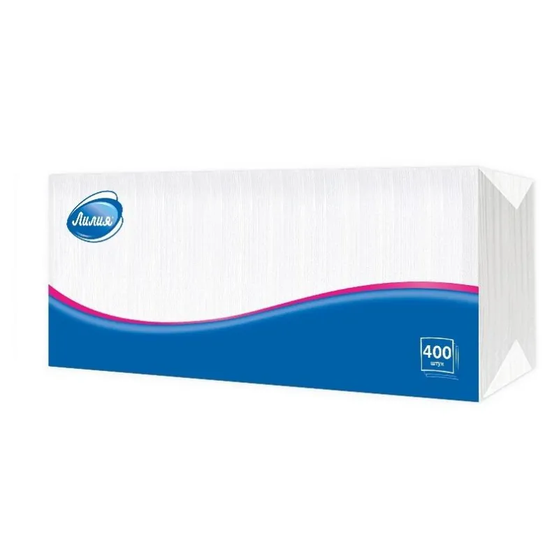 Салфетки Лилия 24х24 см., 400 листов/уп белые 468353