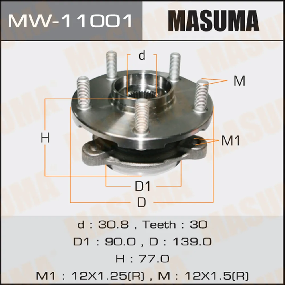 Ступичный узел передний MASUMA MW11001