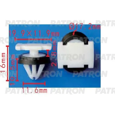 Клипса пластмассовая (комплект 10шт) GM применяемость: клипса крепежная PATRON P37-1639S