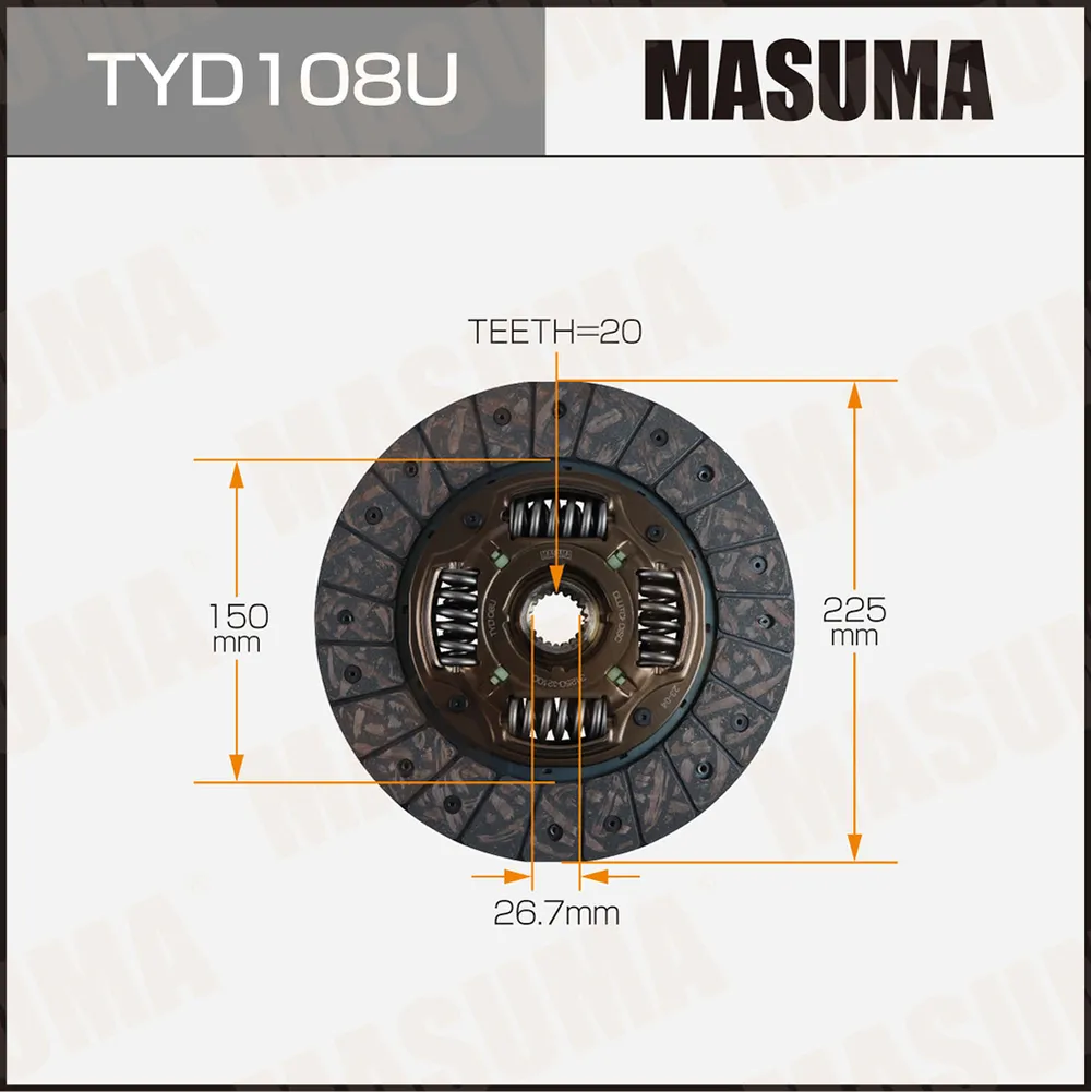 Диск сцепления TOYOTA CALDINA MASUMA TYD108U
