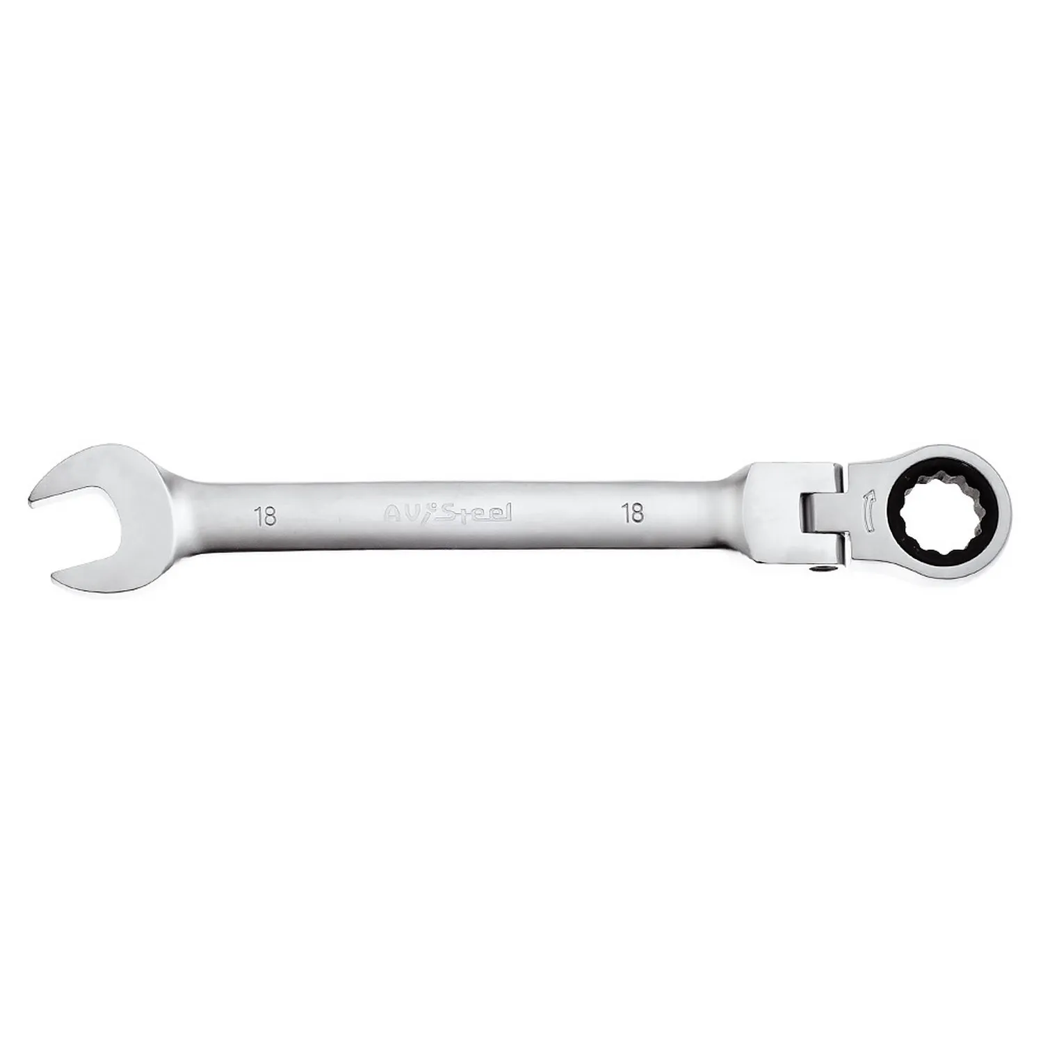 Ключ комбинированный, трещоточный, с шарниром, 18 мм AVSTEEL AV-315218