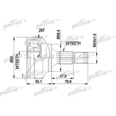 ШРУС наружн к-кт CITROEN: BERLINGO 96 -, BERLINGO фурго PATRON PCV1302