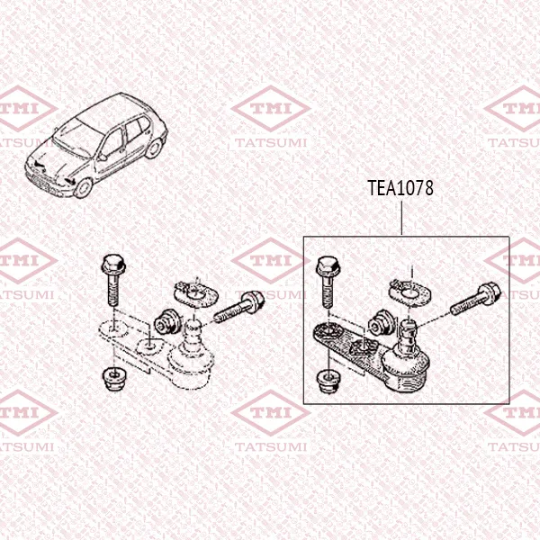 Опора шаровая нижняя L/R RENAULT 19/Clio/Megane/Kangoo 88-> TATSUMI TEA1078