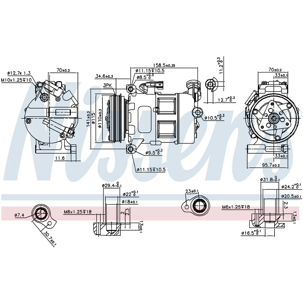 Компрессор кондиционера VOLVO S60 10- NISSENS 890062