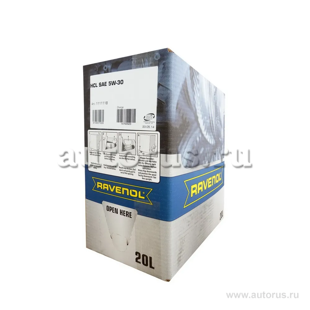 Моторное масло RAVENOL HCL SAE 5W-30 (20л) ecobox 1111118-B20 (4014835773226)