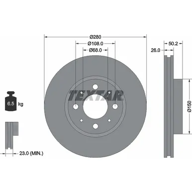 Диск тормозной передний стандартный VOLVO TEXTAR 92058600
