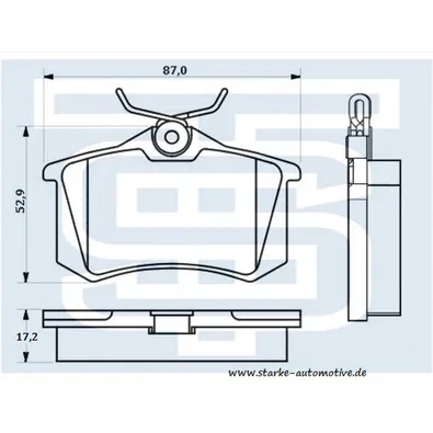 Колодки тормозные зад. AUDI A4 (B5/8E)-AUDI A8 / VW GOLF III-V/PASSAT (B3-B5+)/SHARAN STARKE 173-615