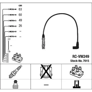 Провода высоковольтные RC-VW249 SKODA Fabia/Octavia 2,0 mot.AZL/AEG NGK 7015