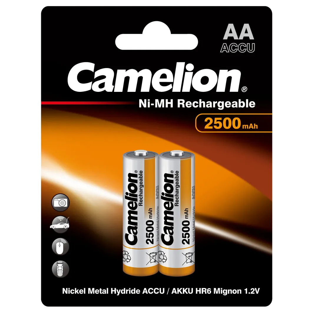 Батарейка Ni-Mh Camelion Rechargeable AA 1,2V (2 шт) NH-AA2500BP2