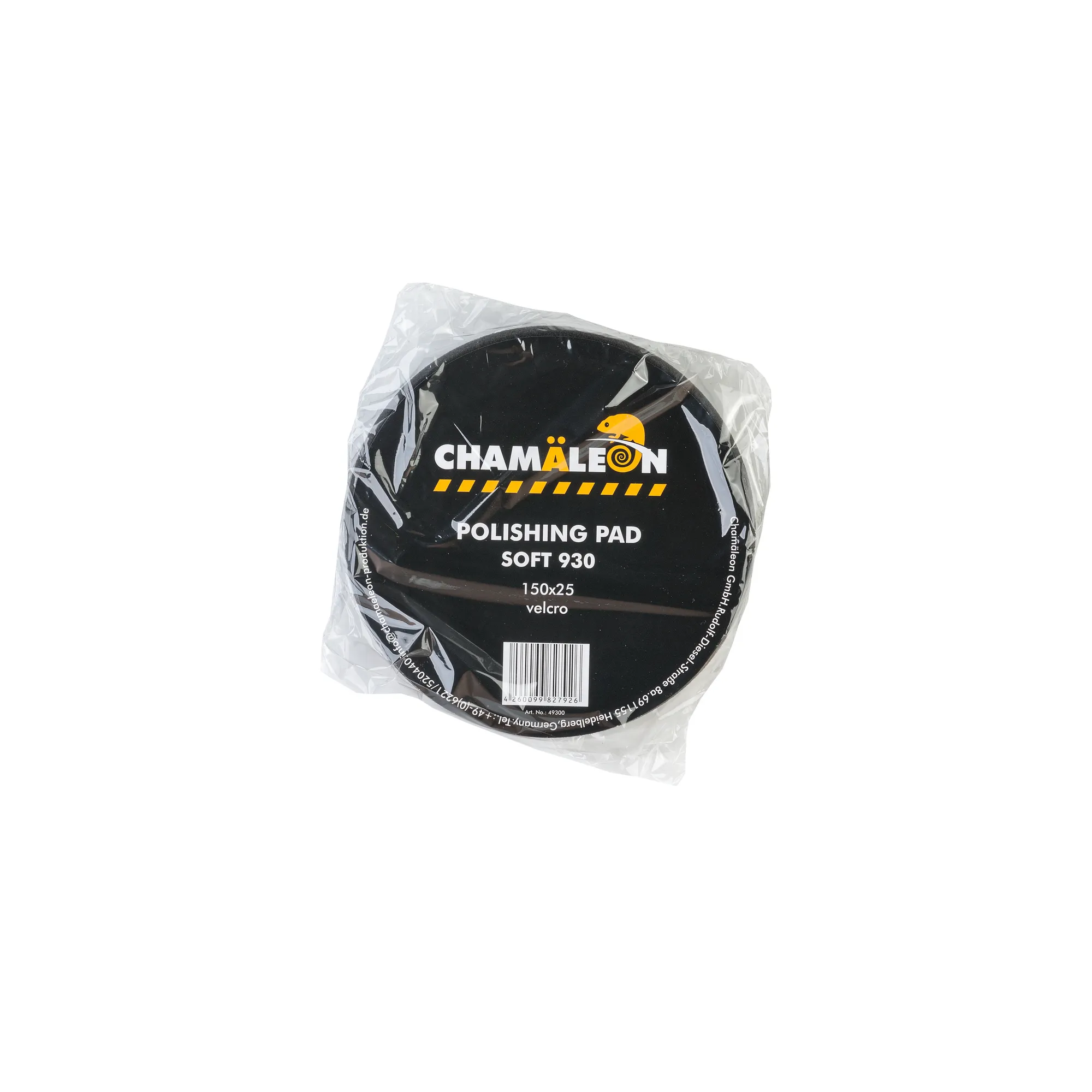Полировальный круг на липучке черный (мягкий) 150x25 мм Chamaleon 49300