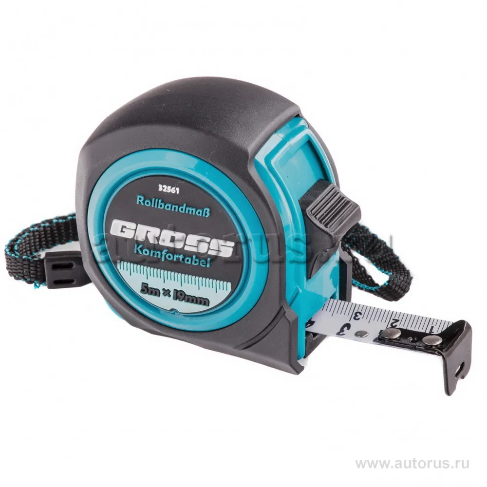 Рулетка Komfortabel 5 м x19 мм, обрезиненный корпус Gross 32561 GROSS 32561