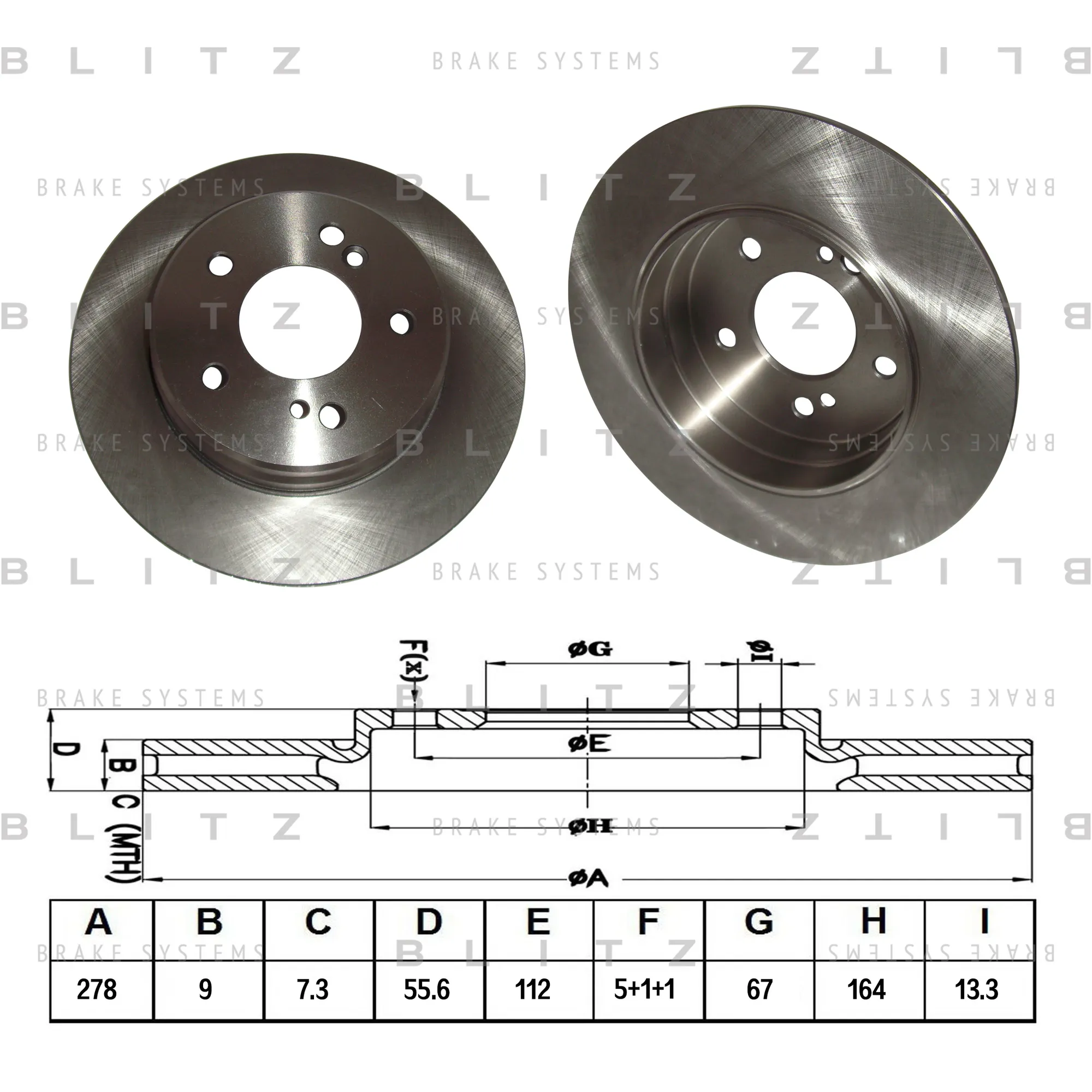 Диск тормозной задний MERCEDES W202/W203/W124/W210 85-> BLITZ BS0111