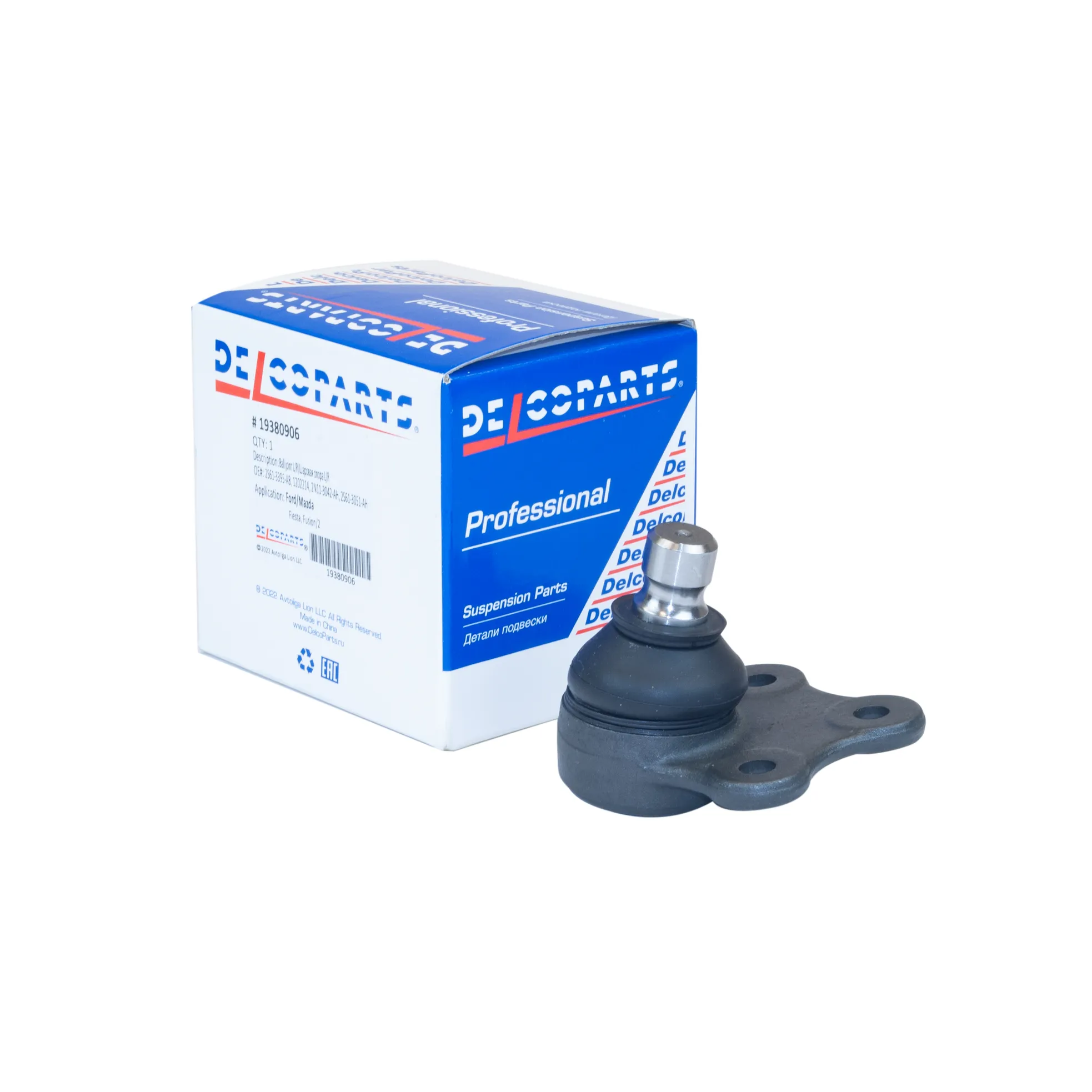 Шаровая опора передняя нижняя Ford FUSION, FIESTA V; Mazda 2 DelcoParts 19380906