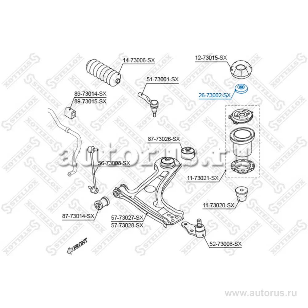 Подшипник опоры аморт. Daewoo Nubira 97>/L STELLOX 26-73002-SX