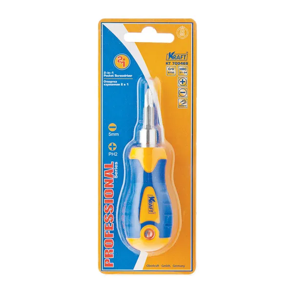 Отвертка карманная 2 в 1 6*38 KRAFT KT 700468