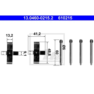 Ремкомплект задних колодок для MB W124/W210 all 89-00 ATE 13.0460-0215.2