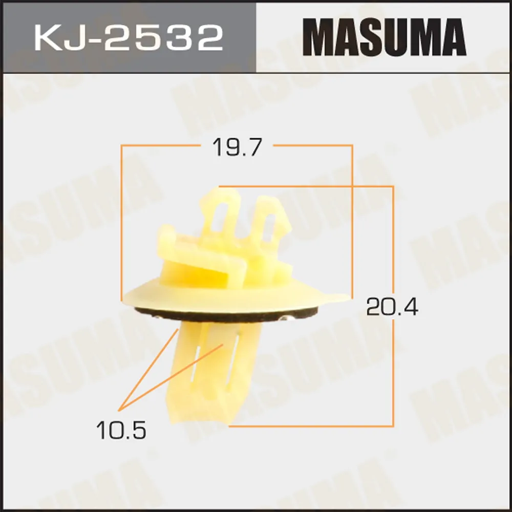 Клипса автомобильная (автокрепеж) MASUMA 2532-KJ уп.50