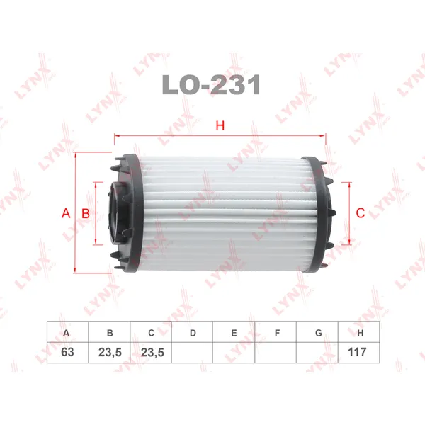 Фильтр масляный LYNXauto LO-231