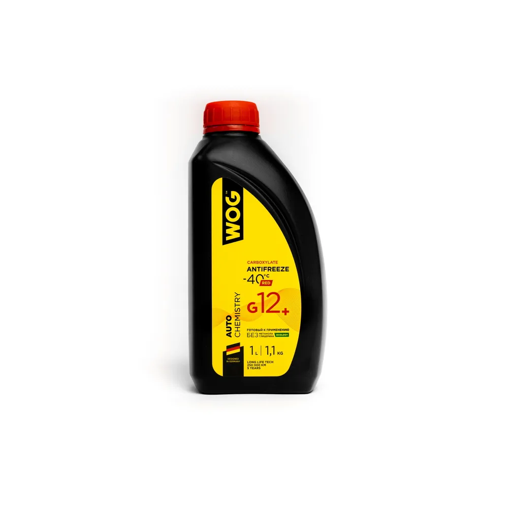 Антифриз WOG CARBOXYLATE ANTIFREZE G12+ готовый -40C красный 1,1 кг WGC0110