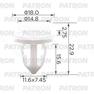 Клипса пластмассовая Клипса крепления декоративной накладки салона Tesl PATRON P37-3824