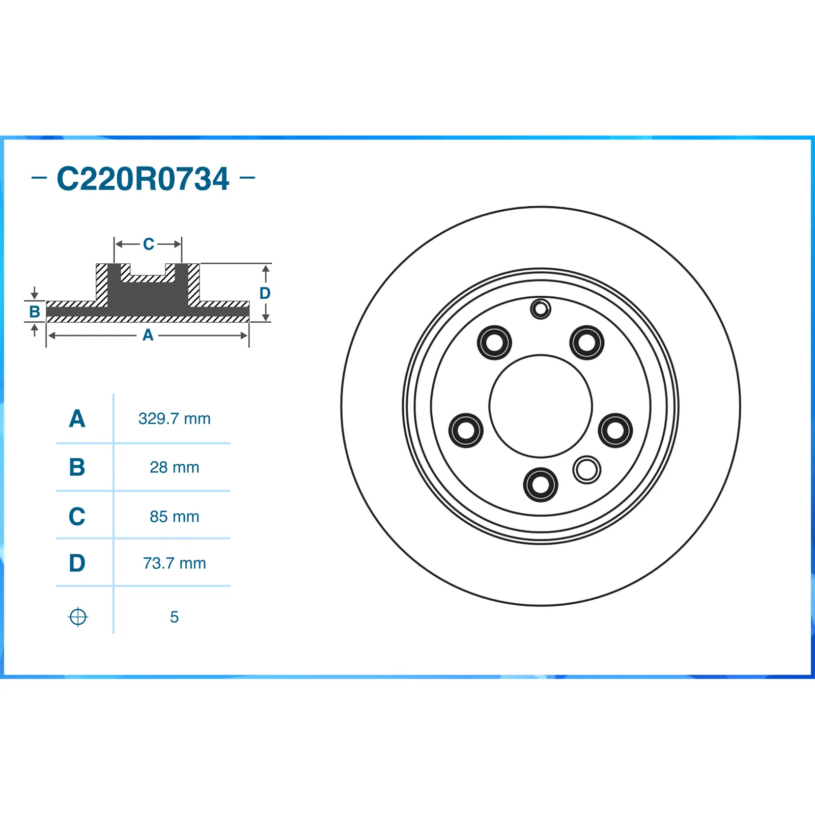 Диск тормозной задний CWORKS C220R0734