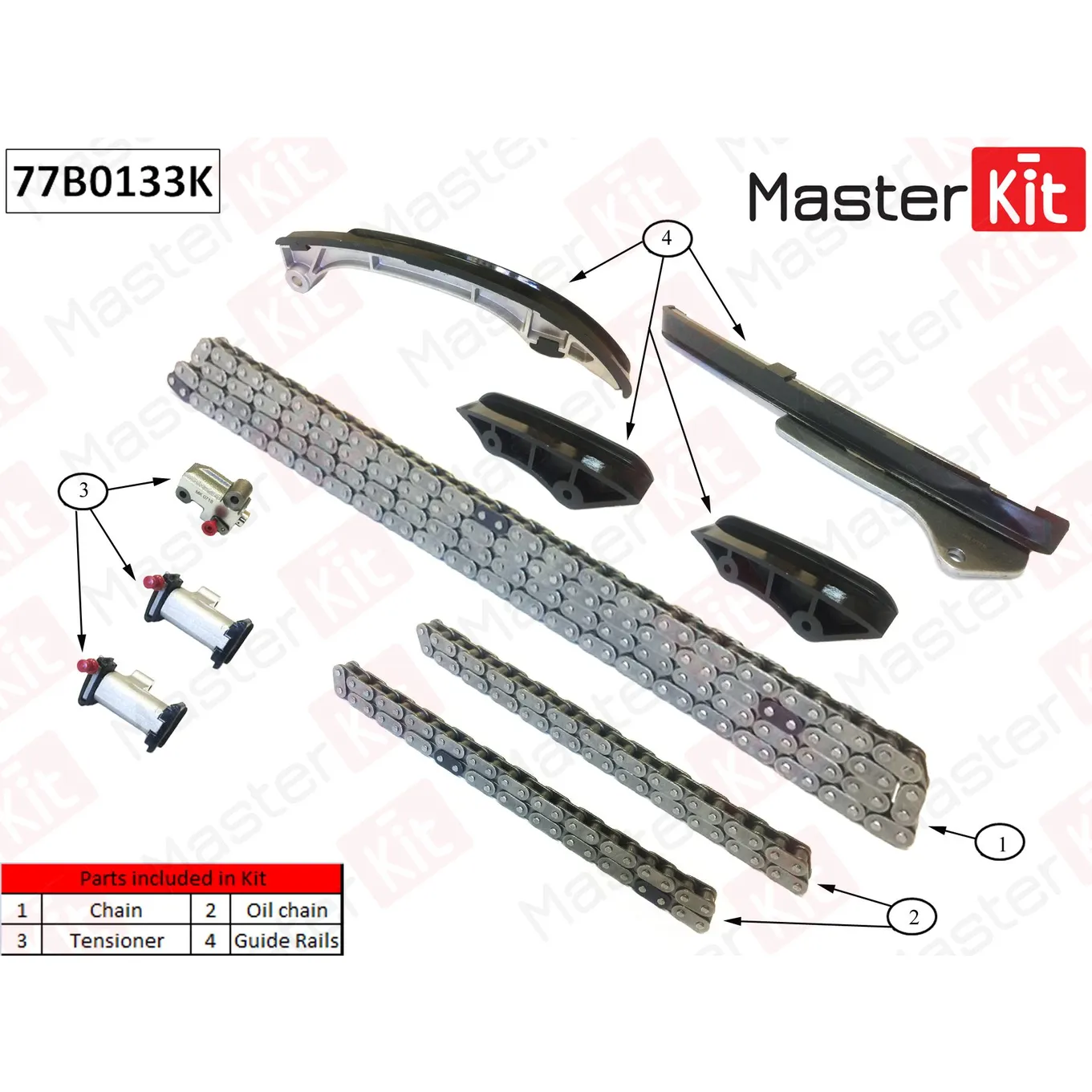 Комплект цепи ГРМ (без звездочек) Toyota/Lexus Camry/ 3.5i 2GR-FE 06-15 MASTERKIT 77B0133K