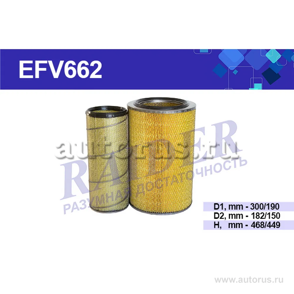 Фильтр воздушный RAIDER EFV662
