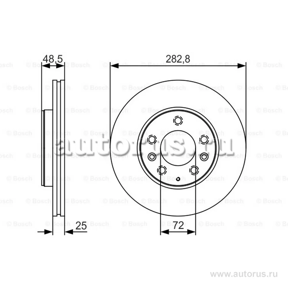Диск тормозной передний BOSCH 0986479S60
