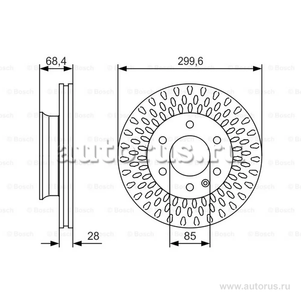 Диск тормозной передний PREMIUM-2 BOSCH 0 986 479 R78