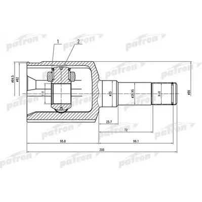 ШРУС внутренний левый 27x35x34 OPEL ANTARA 06- PATRON PCV1500