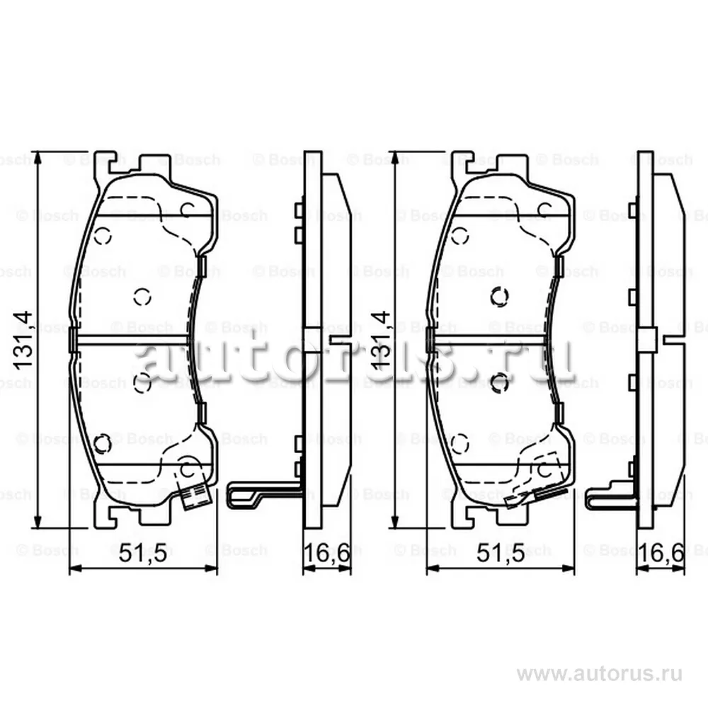 Колодки дисковые п./ Mazda 626 1.8-2.5/2.0D/Xedos 1.6 16V/2.0 92> BOSCH 0 986 424 694