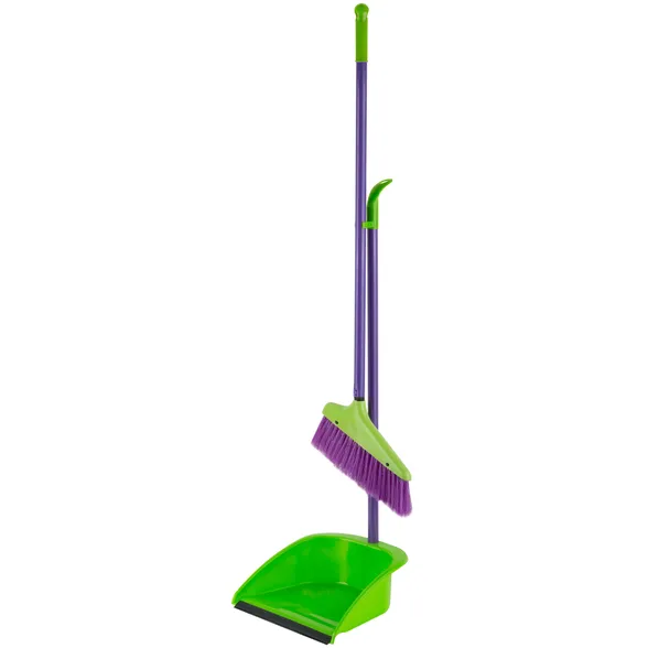 Набор для уборки Грейс (совок + щетка пластиковые на длинных ручках)  240х250х810 мм Dobb&Mopp 68946