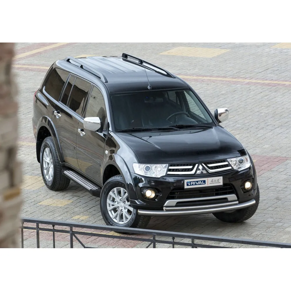 Порог-площадка Bmw-Style D173AL + комплект крепежа, RIVAL, Mitsubishi Pajero Sport 2008-2013-2016 Mitsubishi Pajero Sport II D173AL.4003.1