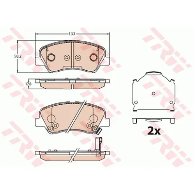 Колодки передние HYUNDAI Solaris II 2017-> /OE parts TRW GDB3630