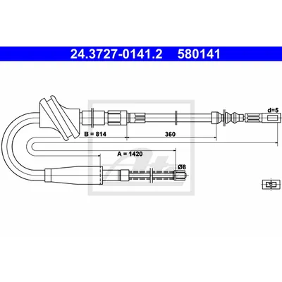 Трос ручного тормоза L=R