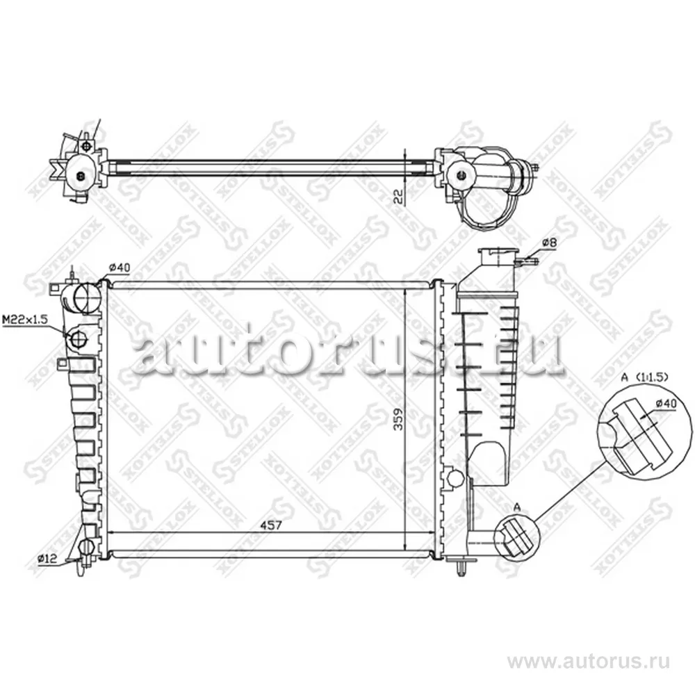 Радиатор системы охлаждения Peugeot 306,Citroen ZX 1.1-1.6i 91> STELLOX 10-25026-SX